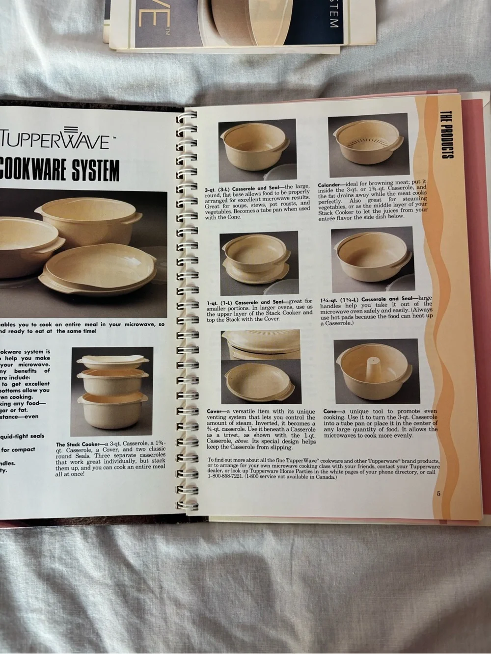 vintage 1990 TupperWave Stack-Cooked Meals cookbook, spiral bound, hardback